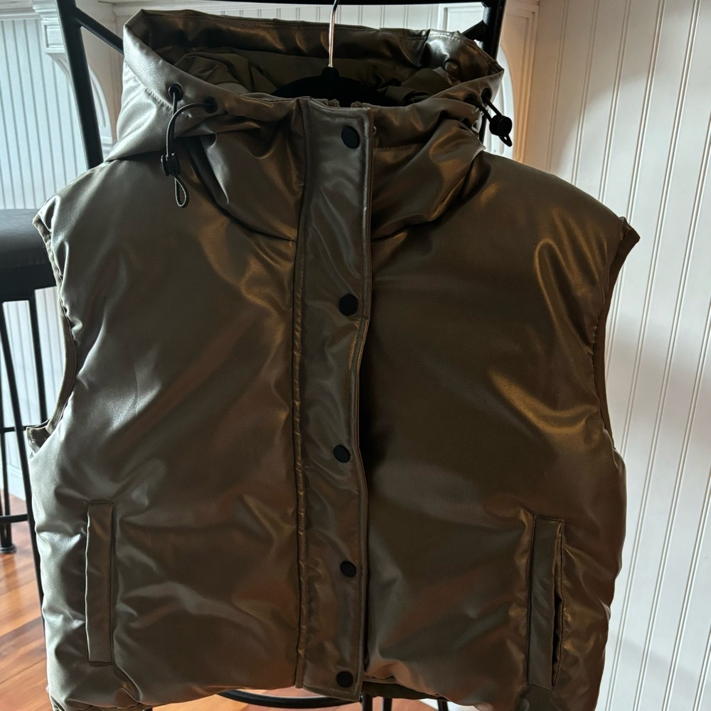 Mono B Khaki Puffer Vest